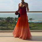 Women’s Gradient Color Slip Maxi Dress – Casual Vacation Sleeveless Strappy Sundress Summer 2026