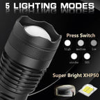 Rechargeable Tactical LED Flashlight with Zoom
