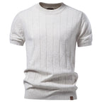 Men’s 100% Cotton Striped T-Shirt – Soft O-Neck Casual Summer Top