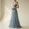 Mint Green Tea-Length Party Dress – Adjustable Strap Tulle Formal Dress for Weddings & Prom
