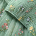 Mint Green Tea-Length Party Dress – Adjustable Strap Tulle Formal Dress for Weddings & Prom