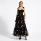 Amarante Embroidered Tulle Gown – Floral A-Line Fairytale Evening Dress