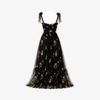 Amarante Embroidered Tulle Gown – Floral A-Line Fairytale Evening Dress