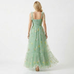 Amarante Embroidered Tulle Gown – Floral A-Line Fairytale Evening Dress