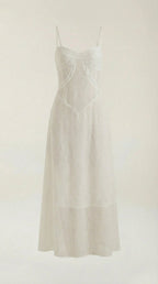 Arabelle Lace Maxi Dress — Women’s Floral Jacquard Sweetheart Strap Elegant Bridal Evening Gown