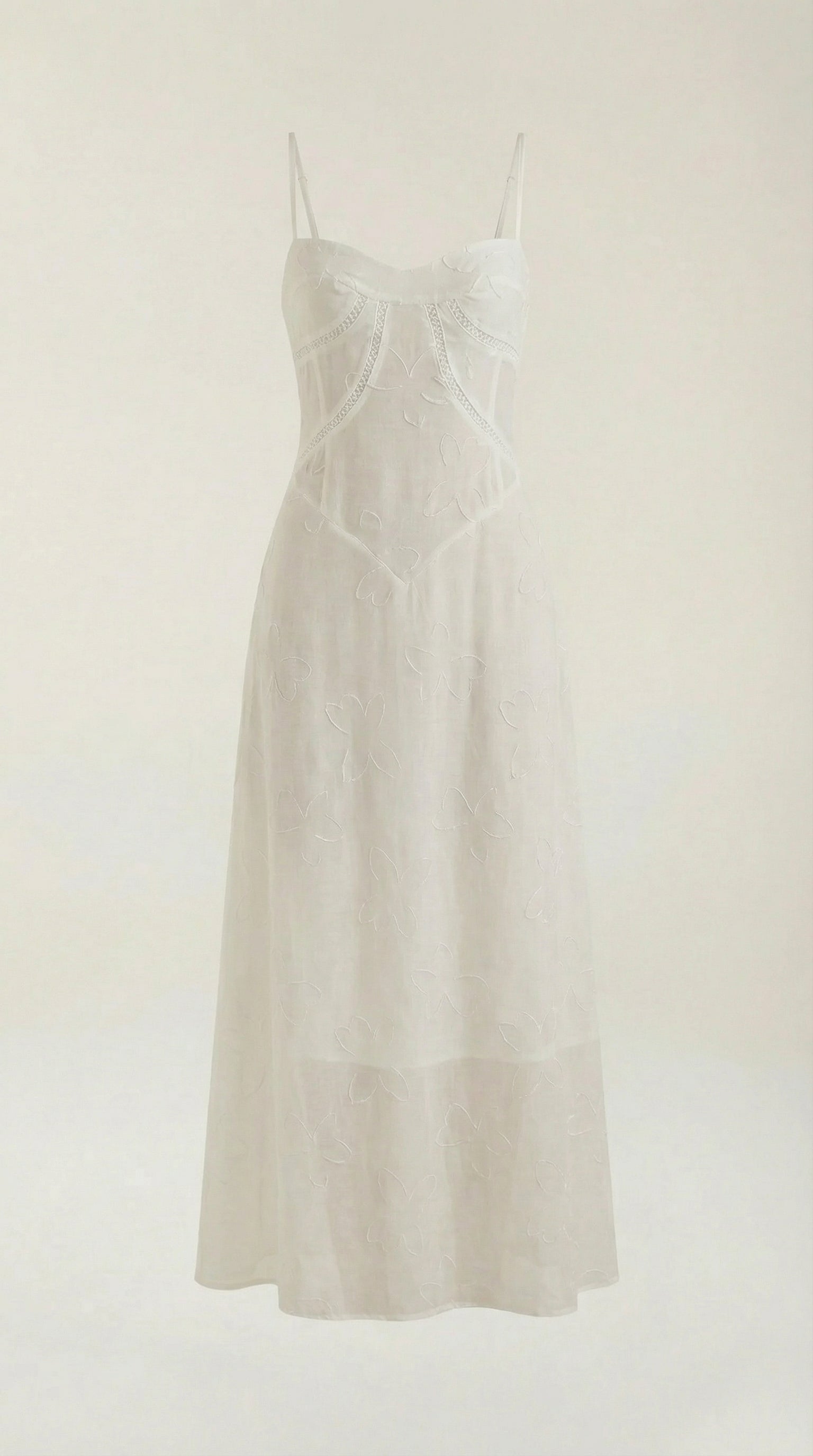 Arabelle Lace Maxi Dress — Women’s Floral Jacquard Sweetheart Strap Elegant Bridal Evening Gown