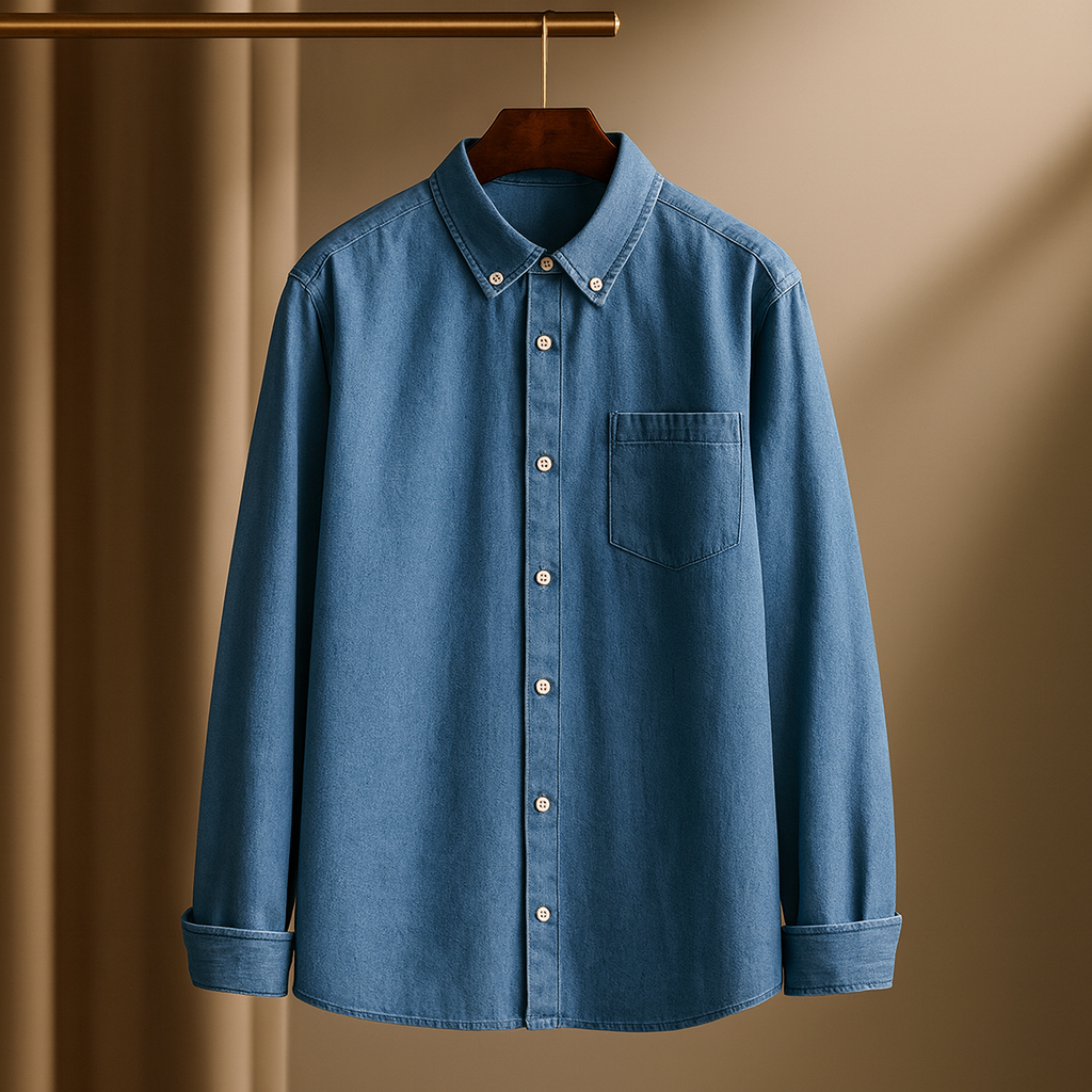Men’s Cotton Button-Up Shirt Jacket – Lightweight Overshirt Layering Piece