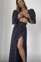 Women’s Strapless Button-Front Two-Piece Ensemble – Chic Mix & Match Set