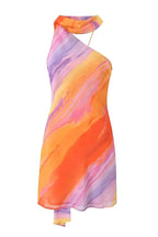 Aubrey Vibrant Halter Neck Mini Dress – Tropical Summer Flowing Beach Dress