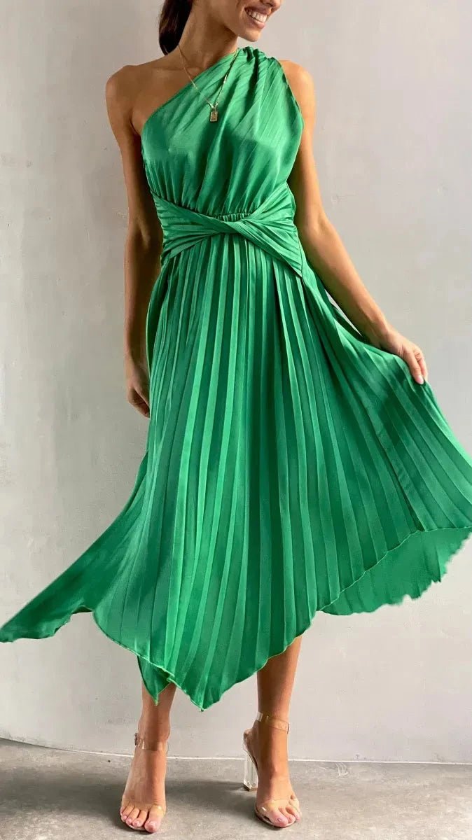 Victoria One-Shoulder Midi Dress for Women – Sleek Elegant Bodycon Evening Dress