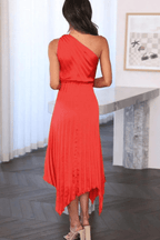 Victoria One-Shoulder Midi Dress for Women – Sleek Elegant Bodycon Evening Dress
