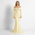 Isla Off-Shoulder Lace Mermaid Gown – Corded Floral Couture Evening Dress