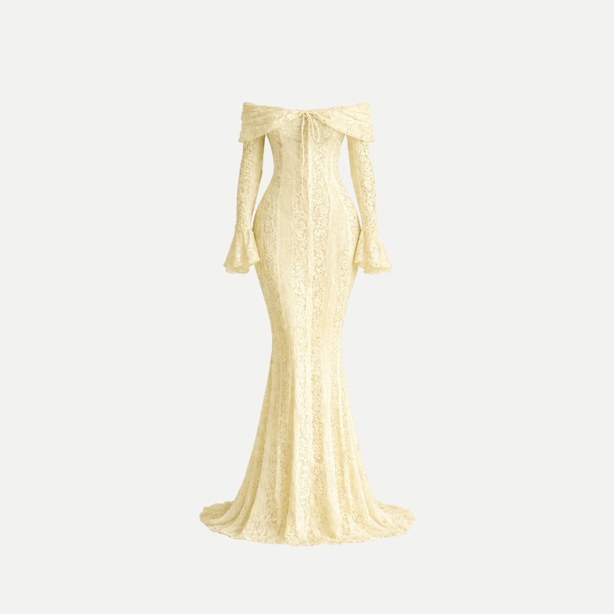 Isla Off-Shoulder Lace Mermaid Gown – Corded Floral Couture Evening Dress