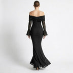 Isla Off-Shoulder Lace Mermaid Gown – Corded Floral Couture Evening Dress