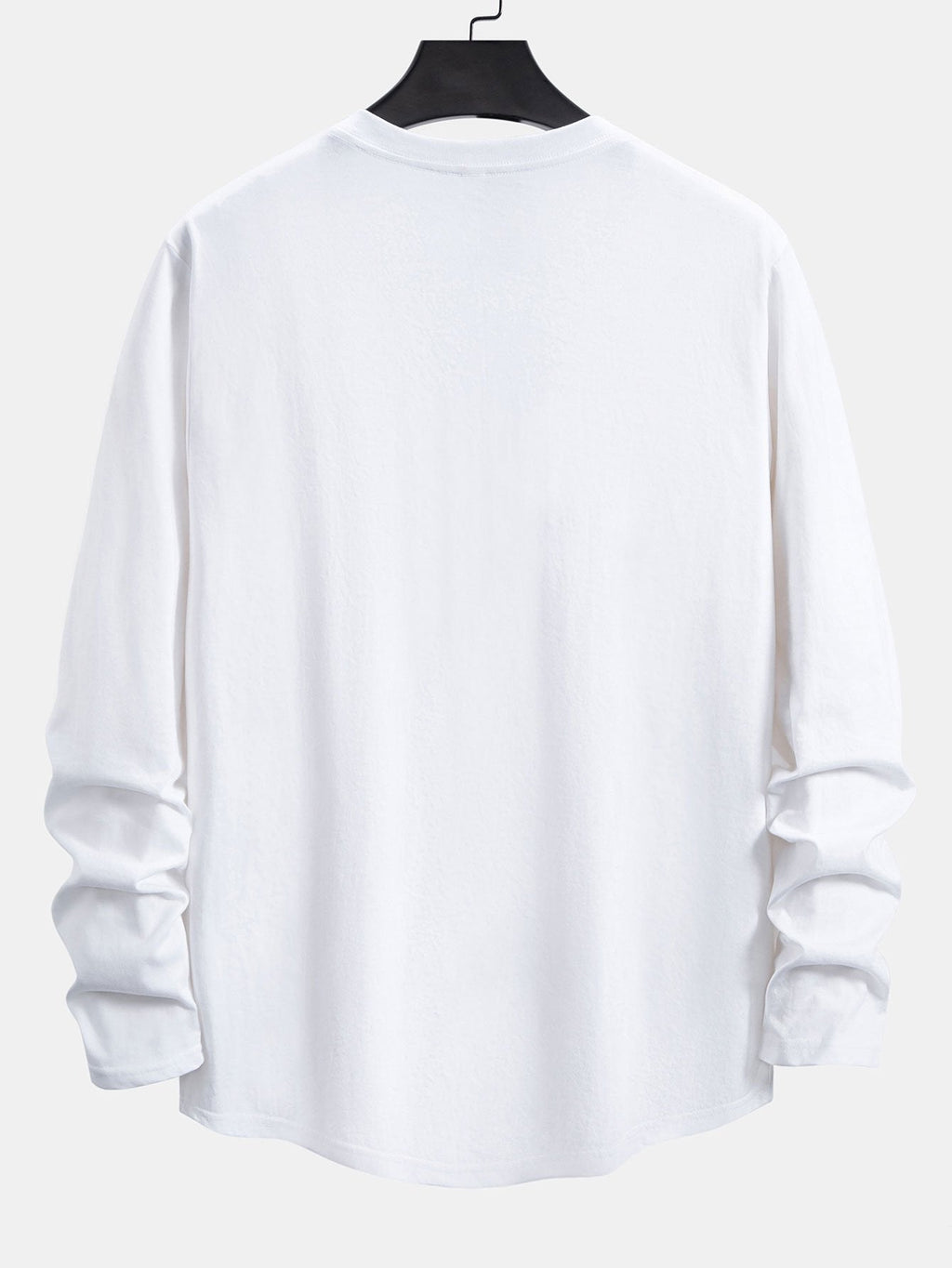 Classic 100% Cotton Everyday Long Sleeve Cotton Arc Hem T-Shirt