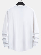 Classic 100% Cotton Everyday Long Sleeve Cotton Arc Hem T-Shirt