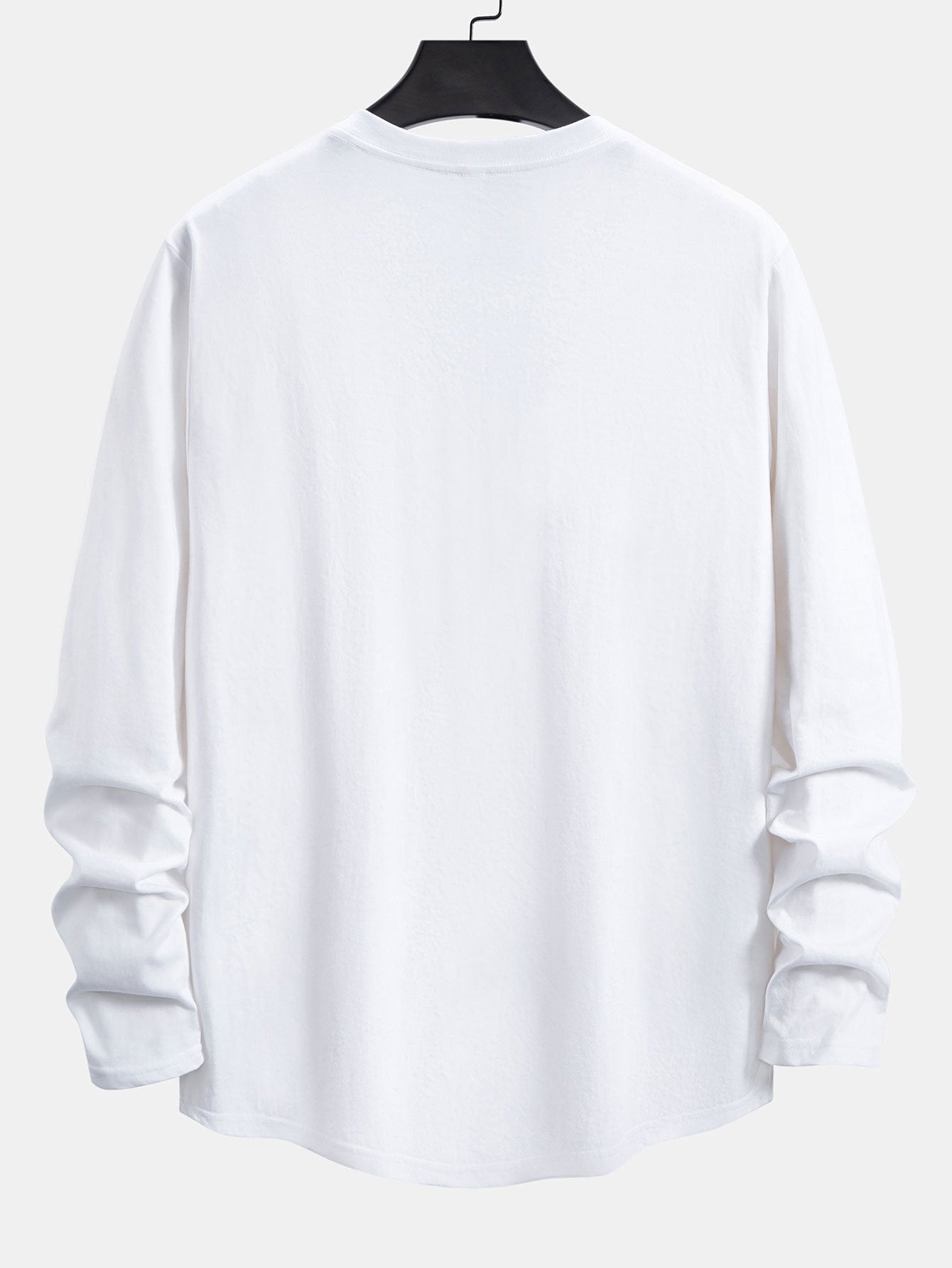 Classic 100% Cotton Everyday Long Sleeve Cotton Arc Hem T-Shirt