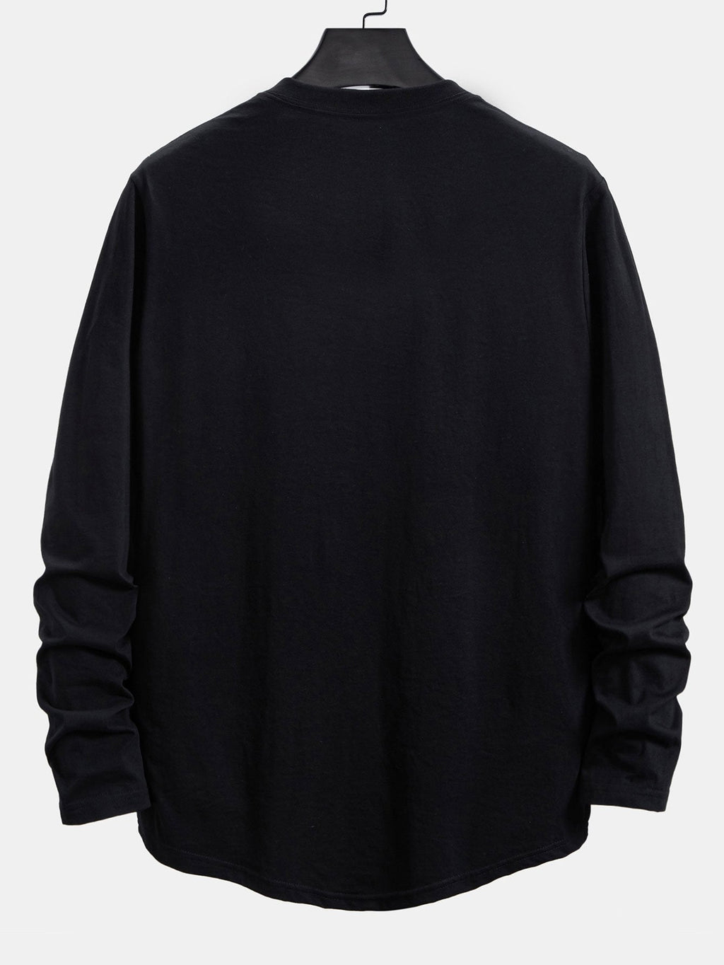 Classic 100% Cotton Everyday Long Sleeve Cotton Arc Hem T-Shirt