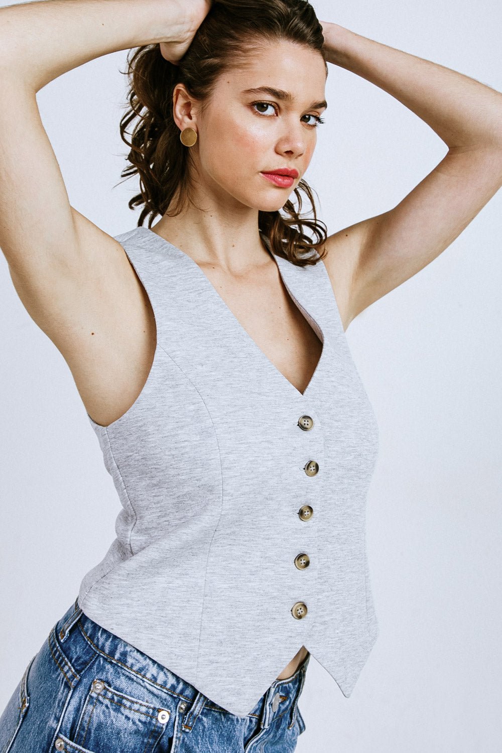 Women’s Elegant Vest Top — Tailored Fit Sleeveless Blazer Style Waistcoat Formal Casual Layering Piece