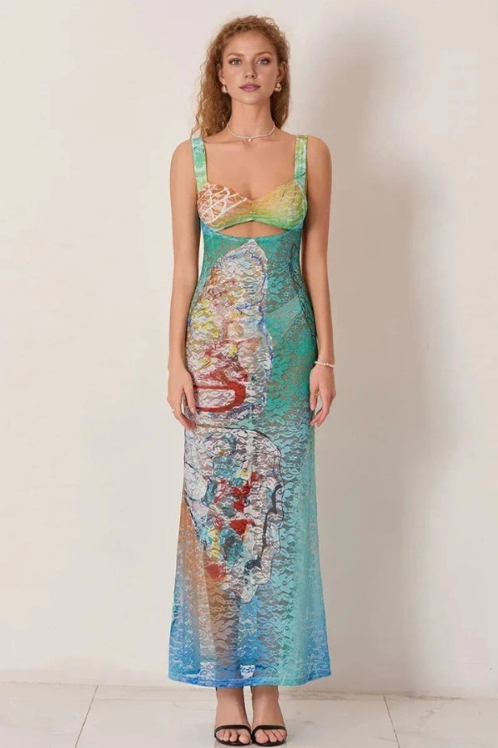Kouvr Brielle Lace Mesh Gown – Luxury Artistic Statement Evening Dress for Women