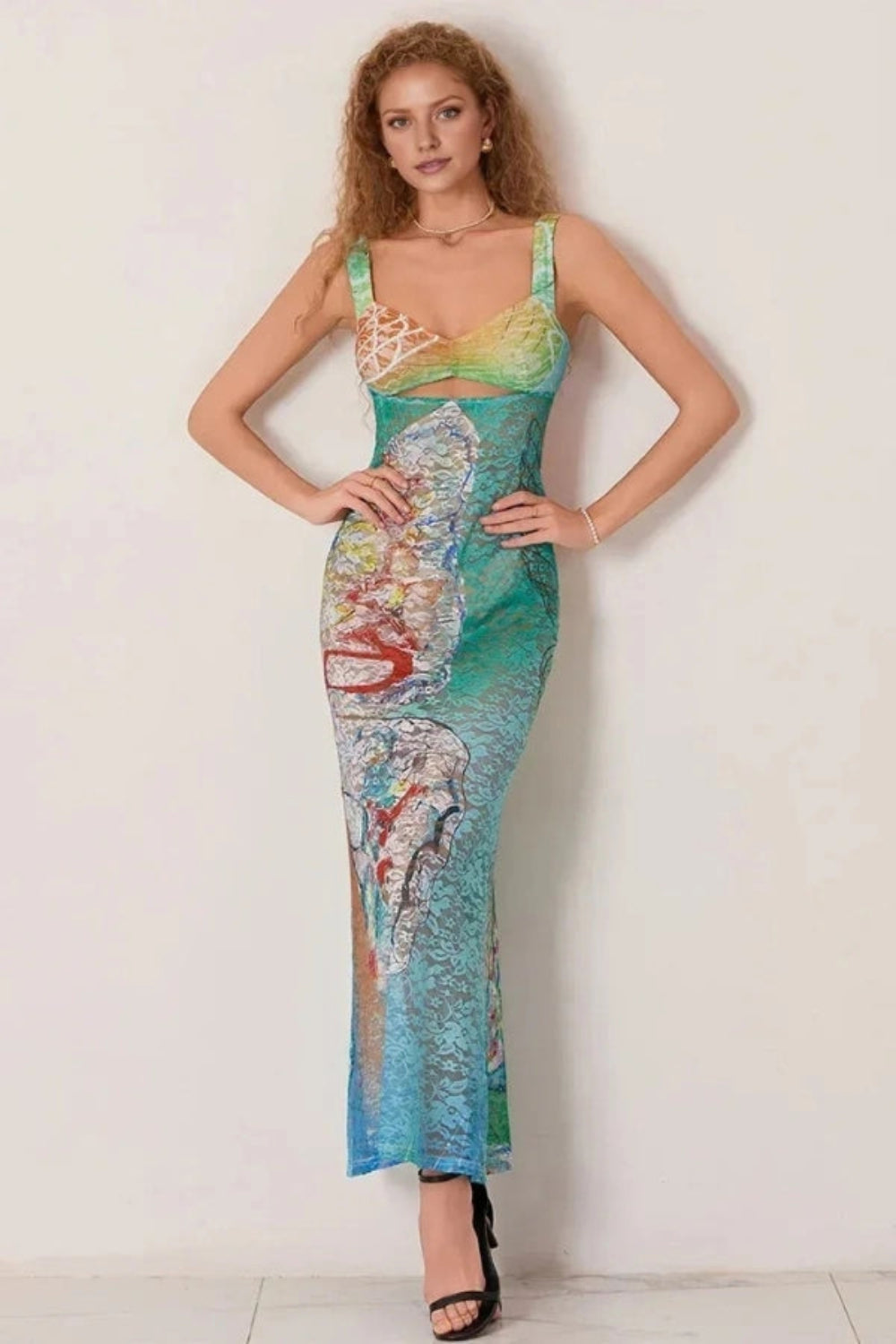 Kouvr Brielle Lace Mesh Gown – Luxury Artistic Statement Evening Dress for Women
