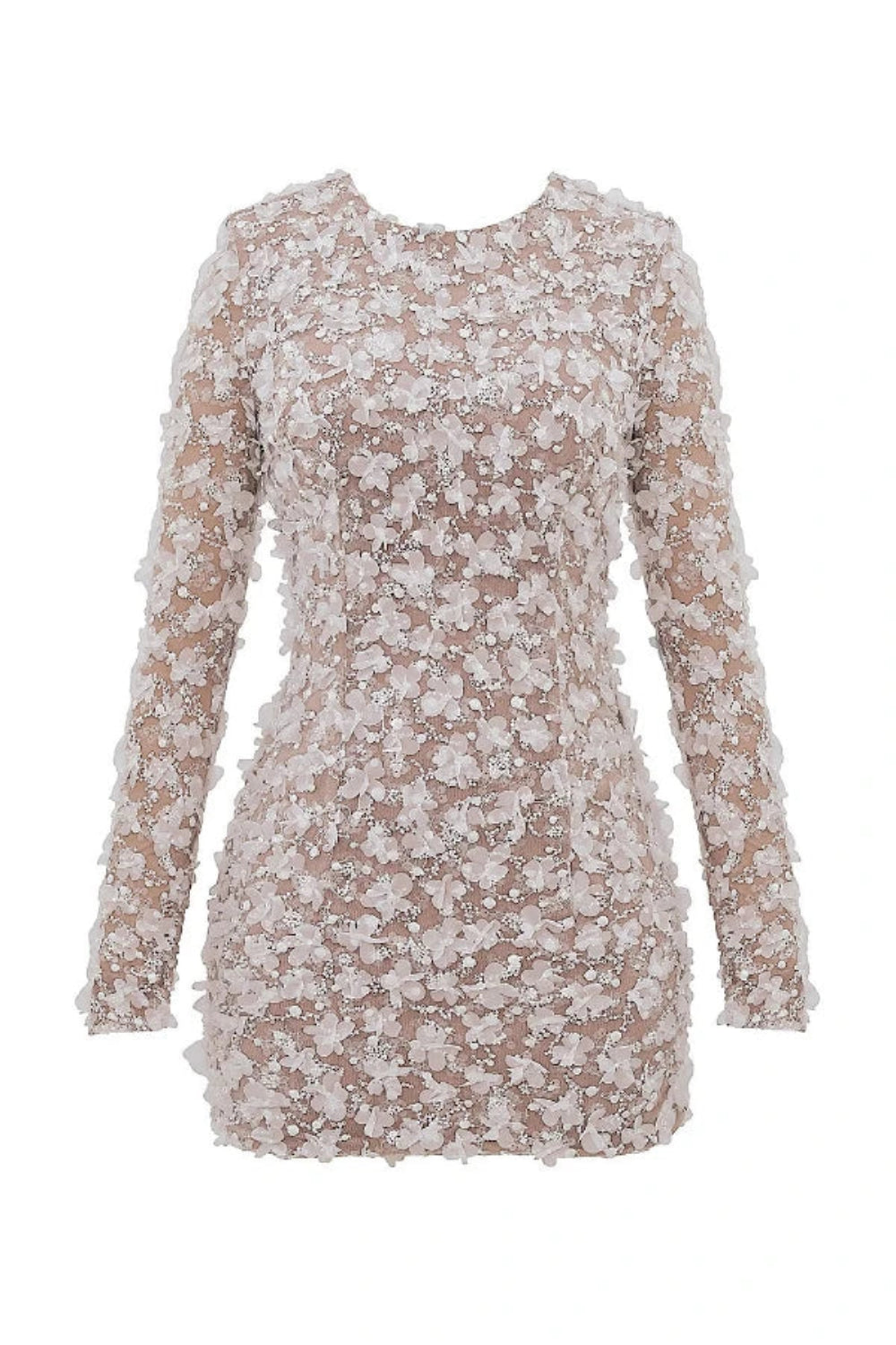 Evelina 3D Floral Sequin Open Back Dress for Women – Romantic Statement Occasion Dress