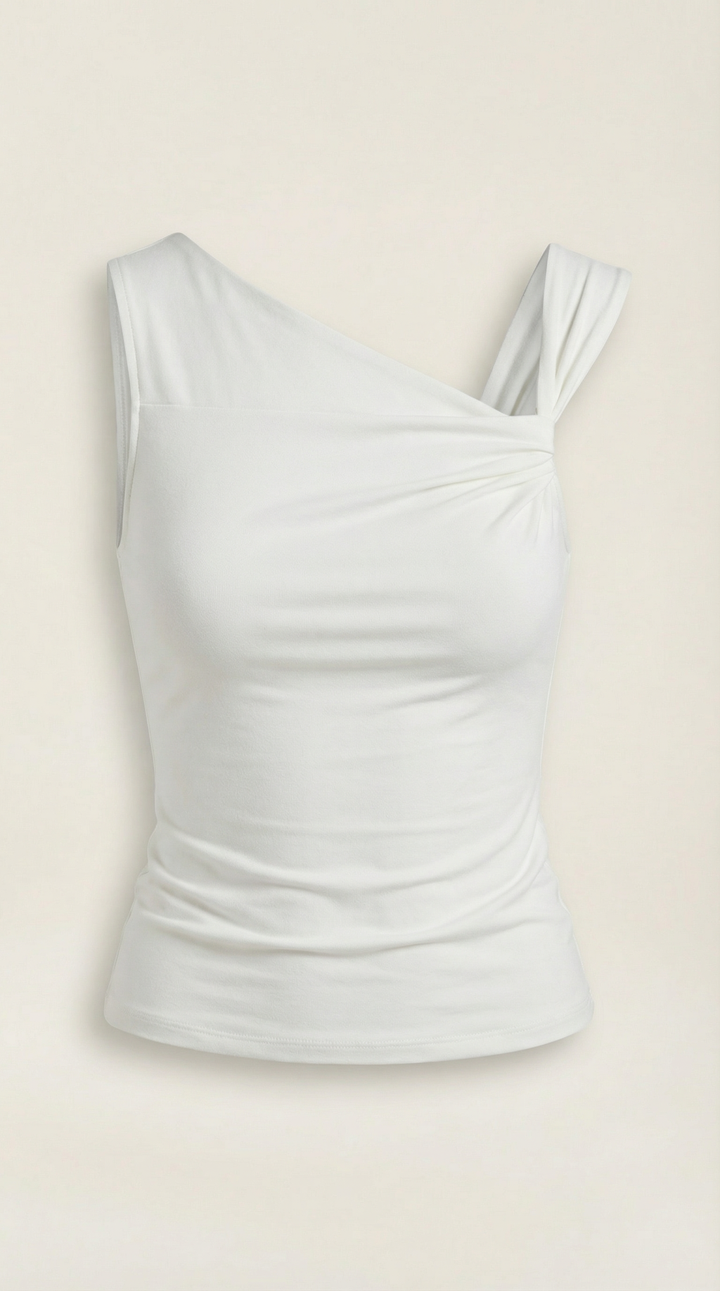 Carol One Shoulder Top — Women’s Asymmetrical Draped Sleeve Stretch Elegant Fitted Casual Evening Top