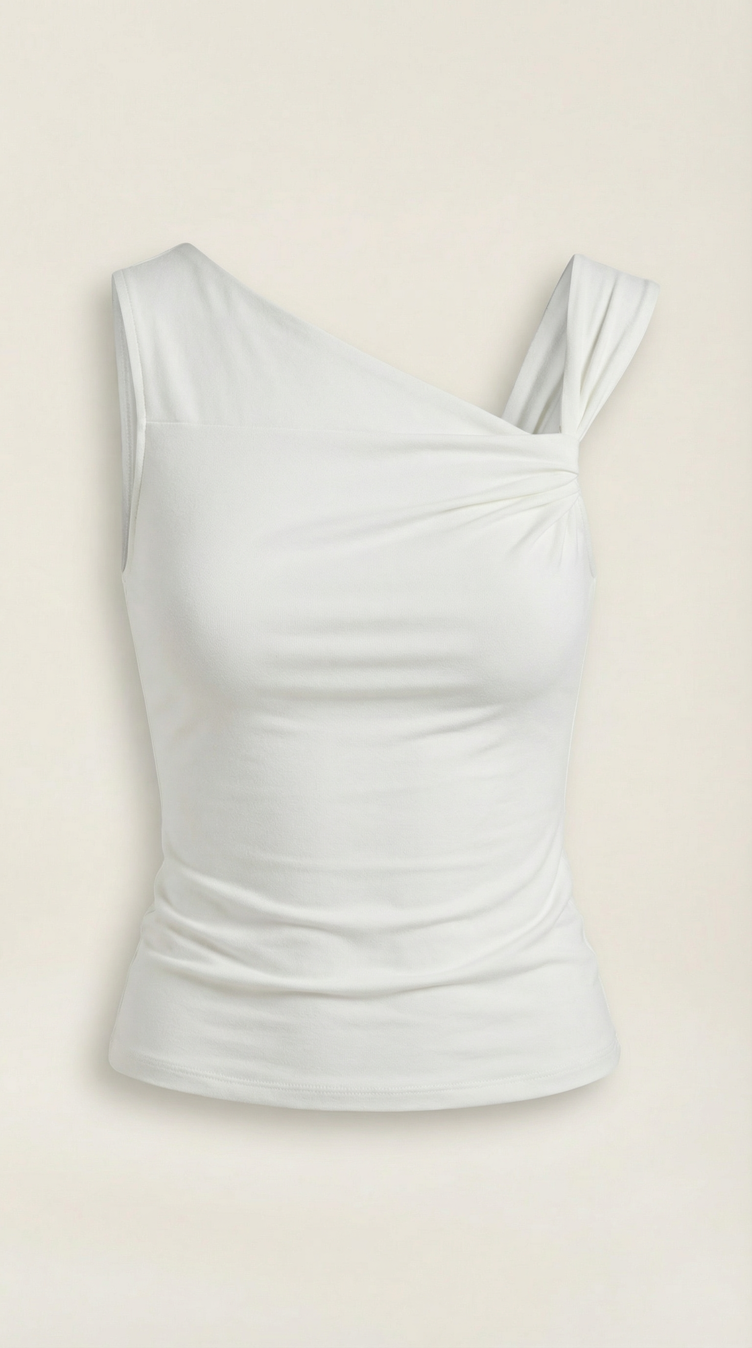 Carol One Shoulder Top — Women’s Asymmetrical Draped Sleeve Stretch Elegant Fitted Casual Evening Top