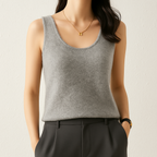 Cashmere Knit Tank Top – Women's Sleeveless Shirt | Savina