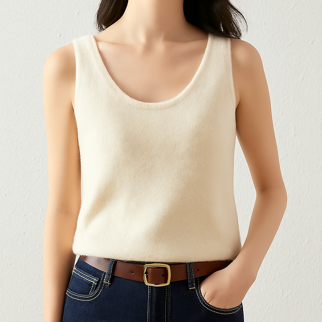 Cashmere Knit Tank Top – Women's Sleeveless Shirt | Savina