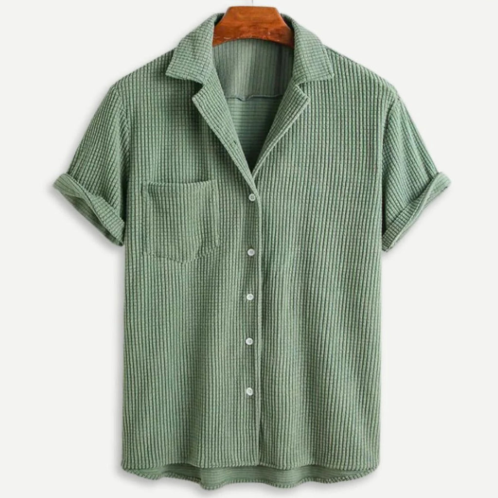 Men’s Waffle Knit Button Down Shirt – Textured Long Sleeve Casual Shirt for Everyday Wear, Smart Casual & Layering Essential Top