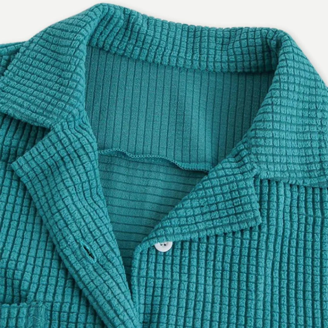 Men’s Waffle Knit Button Down Shirt – Textured Long Sleeve Casual Shirt for Everyday Wear, Smart Casual & Layering Essential Top