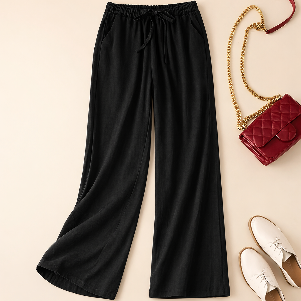 Bella Drawstring Pants — Women’s Lightweight Breathable Relaxed Fit Summer Trousers Casual Elastic Waist Everyday Bottoms
