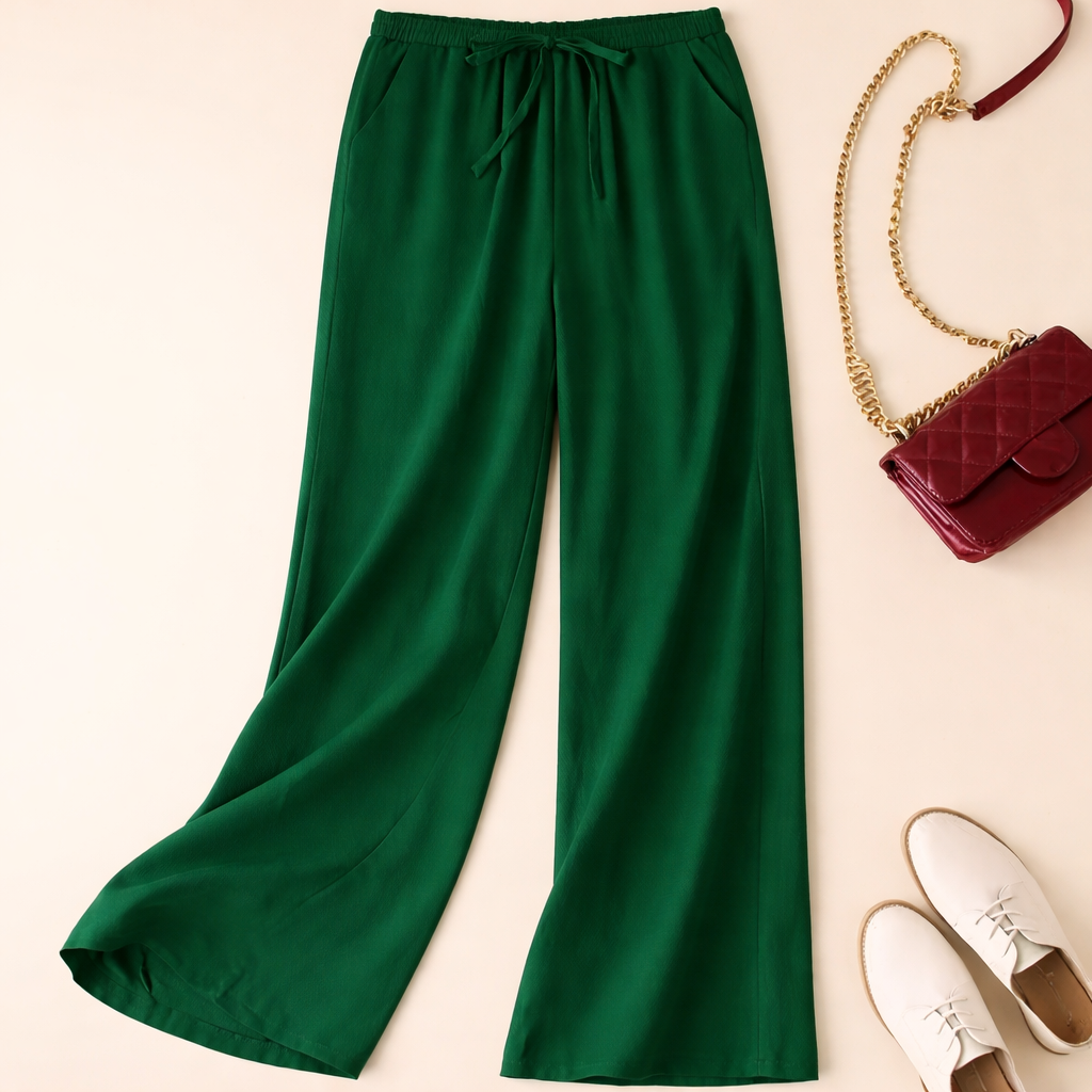 Bella Drawstring Pants — Women’s Lightweight Breathable Relaxed Fit Summer Trousers Casual Elastic Waist Everyday Bottoms