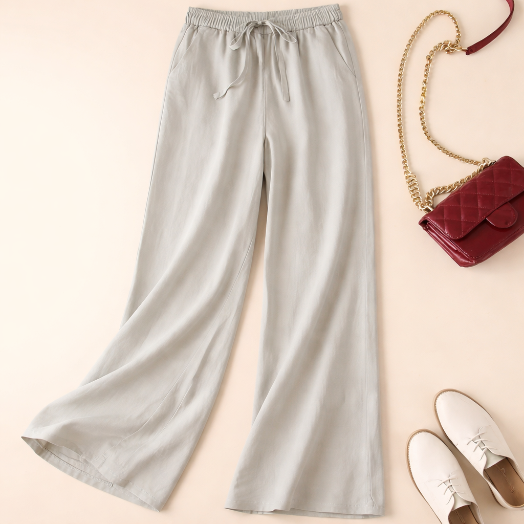 Bella Drawstring Pants — Women’s Lightweight Breathable Relaxed Fit Summer Trousers Casual Elastic Waist Everyday Bottoms