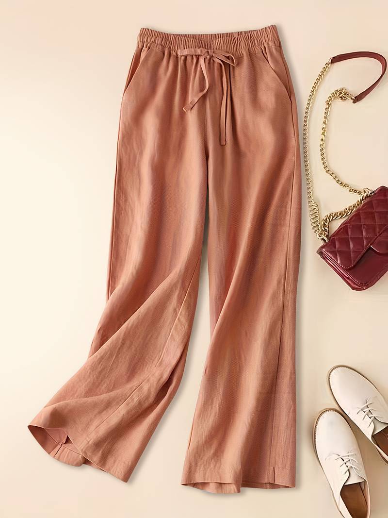 Bella Drawstring Pants — Women’s Lightweight Breathable Relaxed Fit Summer Trousers Casual Elastic Waist Everyday Bottoms