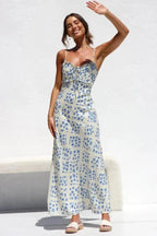 Clarabelle Floral Ruffle Midi Dress for Women – Elegant Square Neck Summer Dress