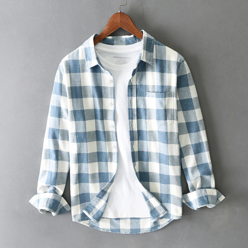 Classic Brushed Cotton Check Shirt – Soft Flannel-Style Everyday Essential