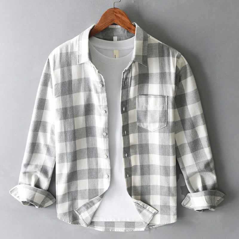 Classic Brushed Cotton Check Shirt – Soft Flannel-Style Everyday Essential