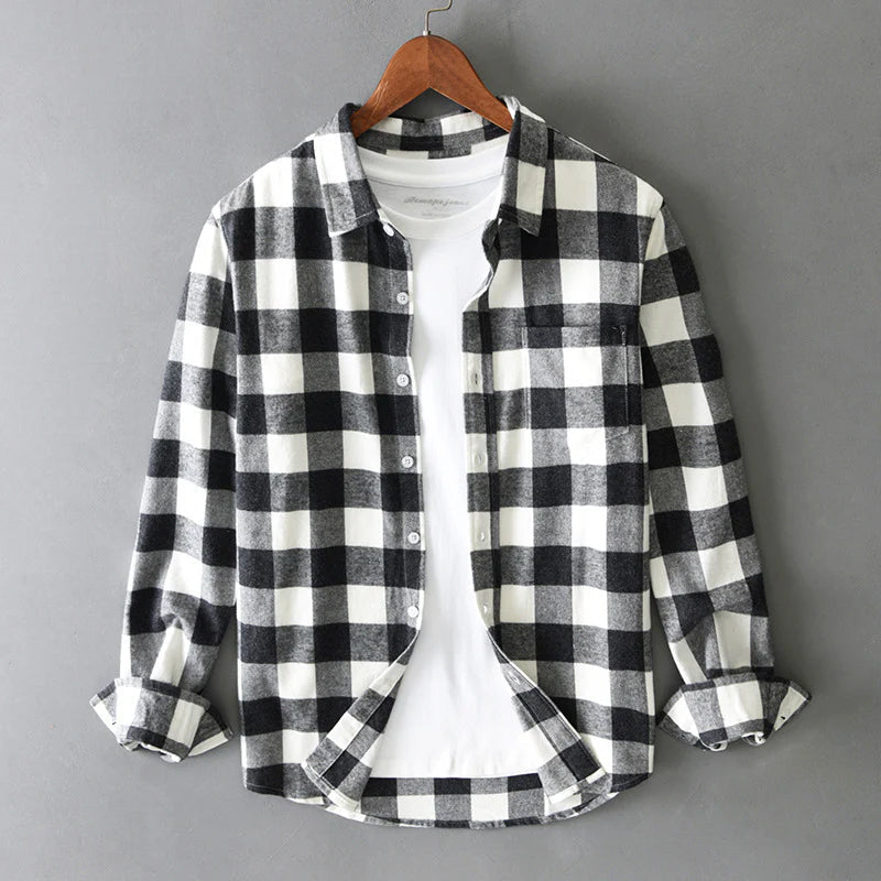 Classic Brushed Cotton Check Shirt – Soft Flannel-Style Everyday Essential