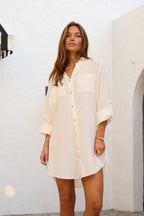 Women's Oversized Linen Shirt Dress Long Button Down Maxi Dress Summer Beach Cover Up
