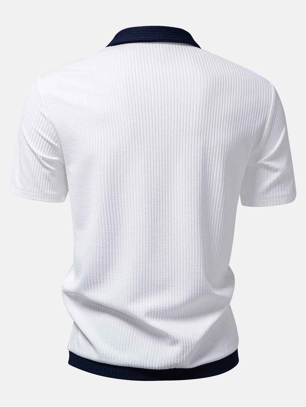 Men’s Contrast Stripe Button-Up Shirt – Modern Striped Casual Regular Fit Smart Casual Long Sleeve Shirt