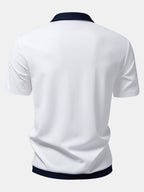 Men’s Contrast Stripe Button-Up Shirt – Modern Striped Casual Regular Fit Smart Casual Long Sleeve Shirt