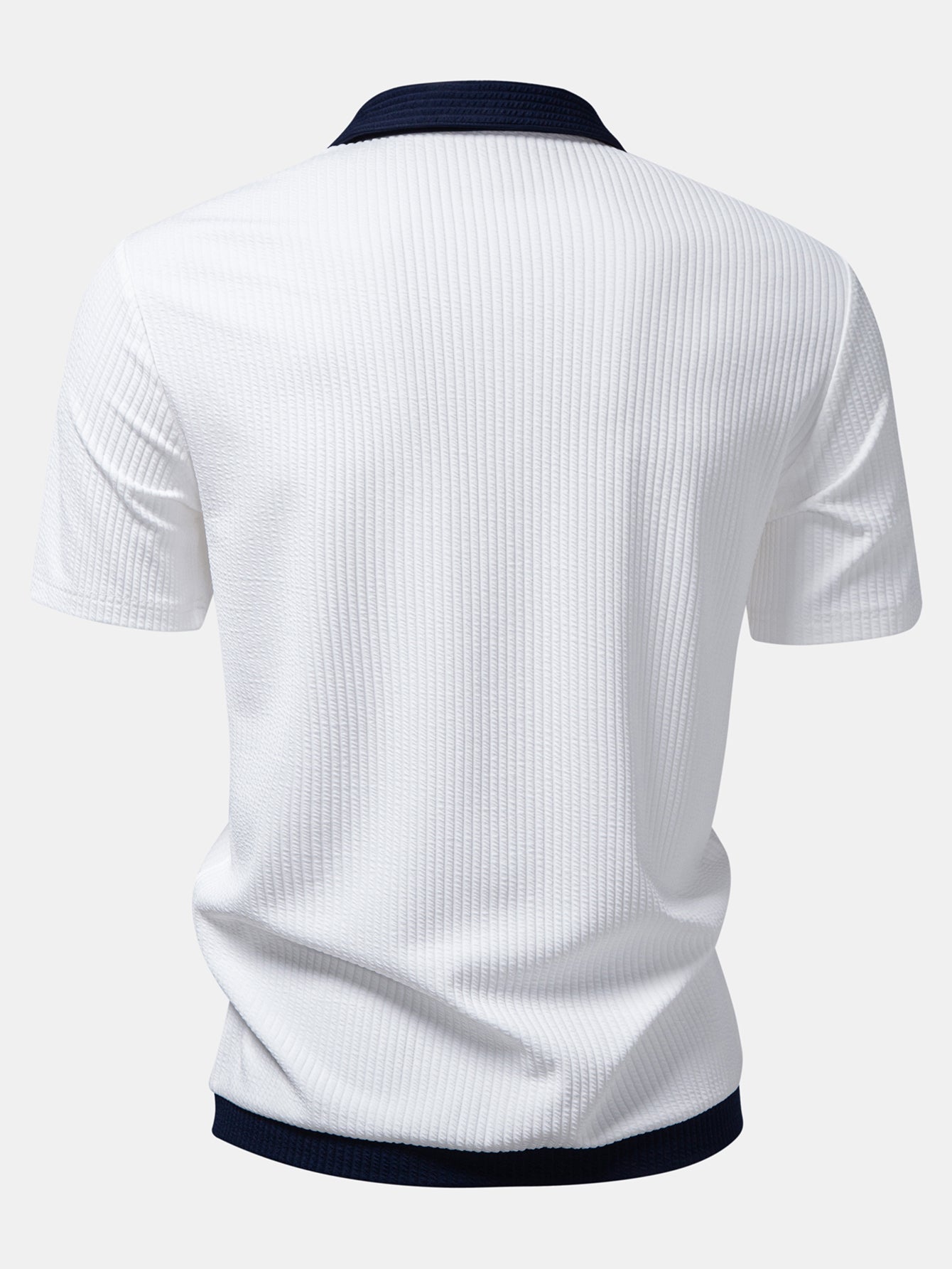 Men’s Contrast Stripe Button-Up Shirt – Modern Striped Casual Regular Fit Smart Casual Long Sleeve Shirt