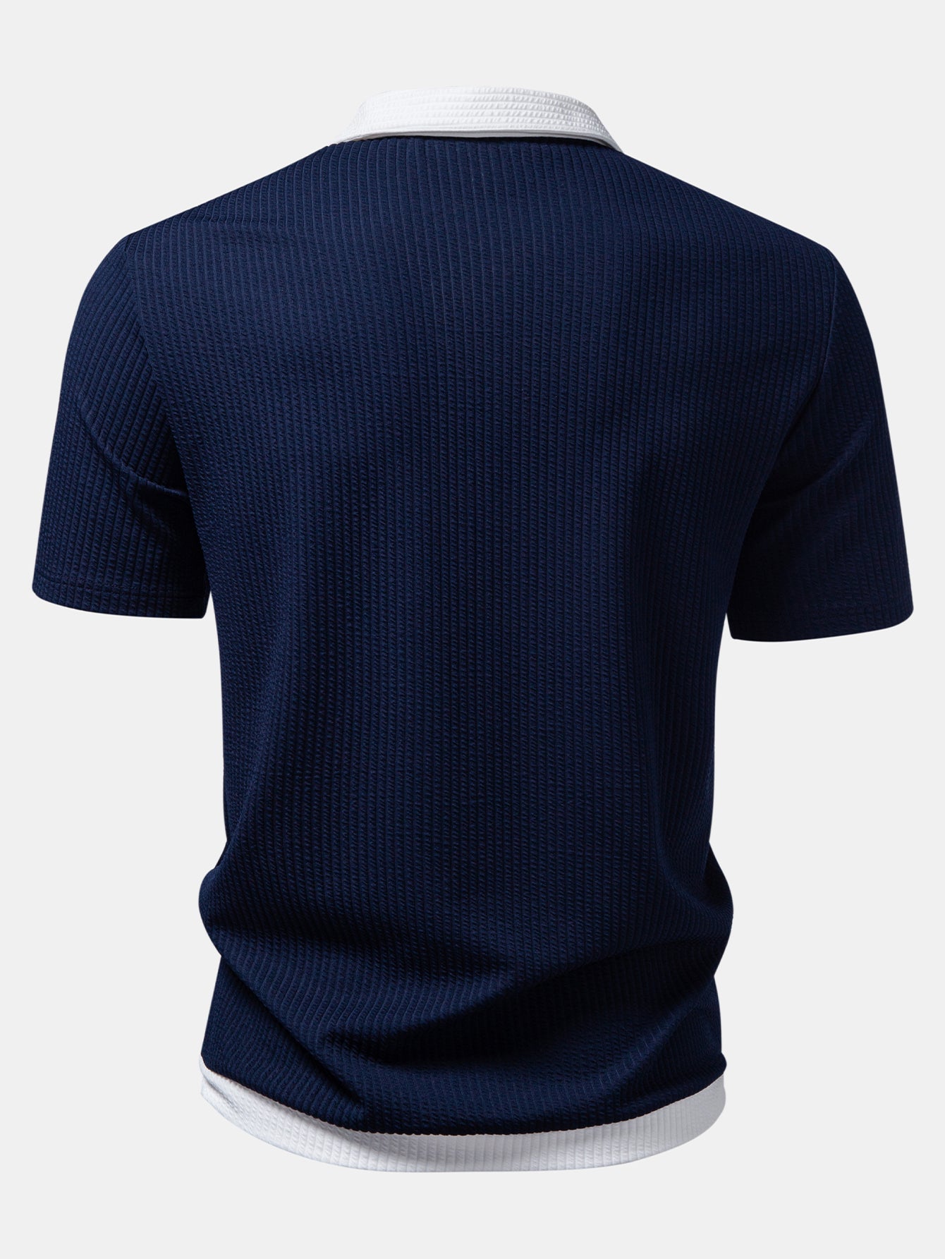 Men’s Contrast Stripe Button-Up Shirt – Modern Striped Casual Regular Fit Smart Casual Long Sleeve Shirt