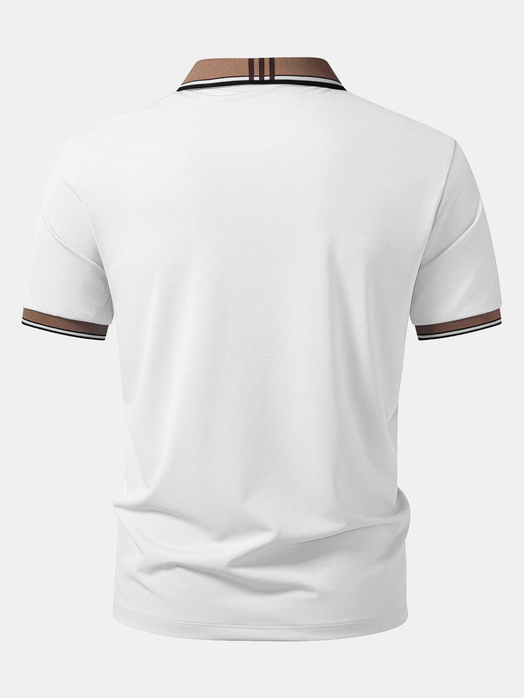 Men’s Contrast Collar Polo Shirt – Breathable Stretch Fabric Casual Smart Regular Fit Polo