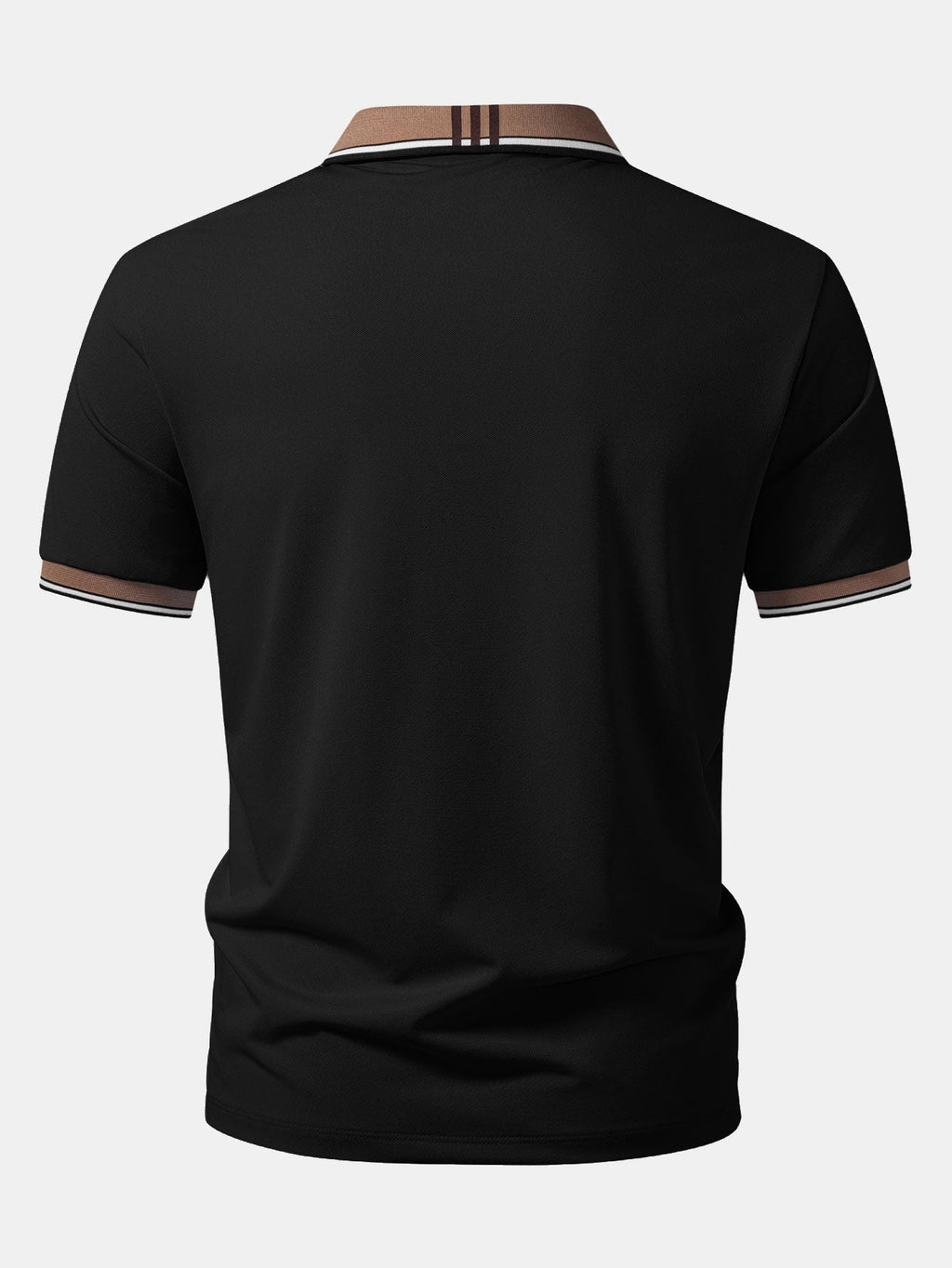 Men’s Contrast Collar Polo Shirt – Breathable Stretch Fabric Casual Smart Regular Fit Polo