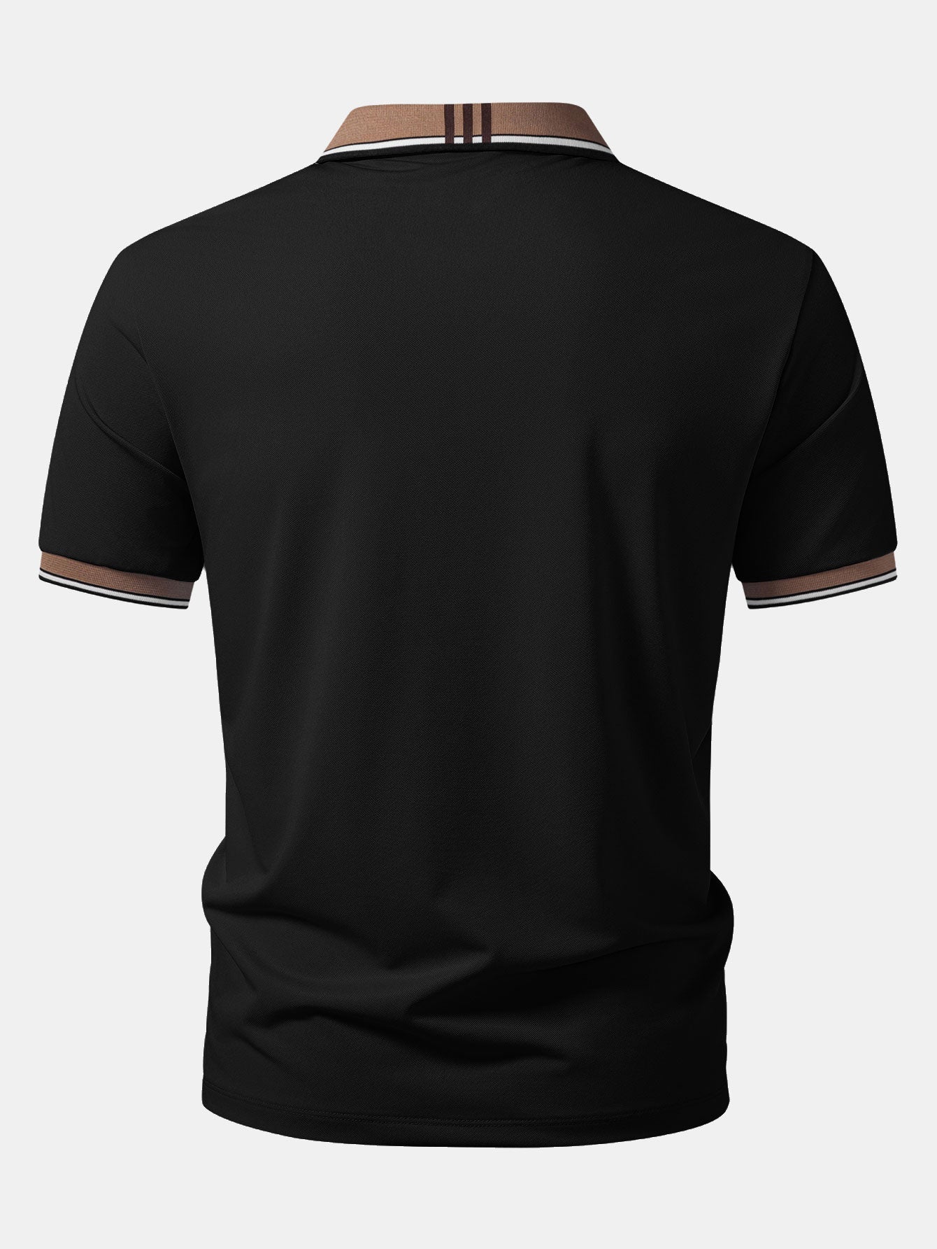 Men’s Contrast Collar Polo Shirt – Breathable Stretch Fabric Casual Smart Regular Fit Polo