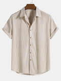 Men’s Regular Fit Polyester Shirt – Lightweight Casual Button-Up Everyday Smart Casual Shirt for Daily Wear