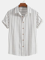 Men’s Random Pattern Casual Shirt – Cotton Blend Unique Print Top, Regular Fit Everyday Fashion Shirt